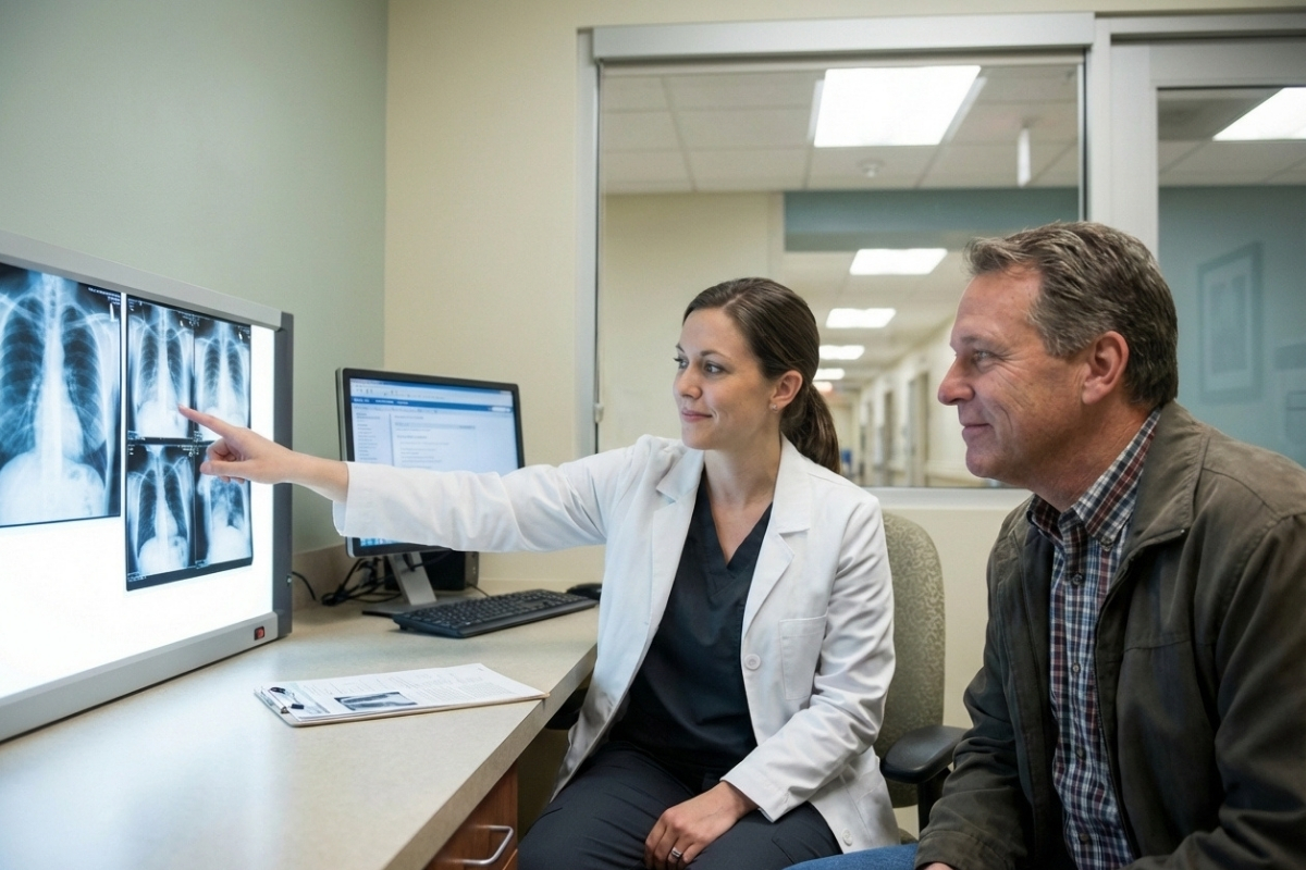 Doctor explaining the results to a patient